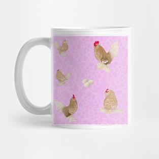 Golden Neck Belgian D'Uccle Pattern Pink Mug